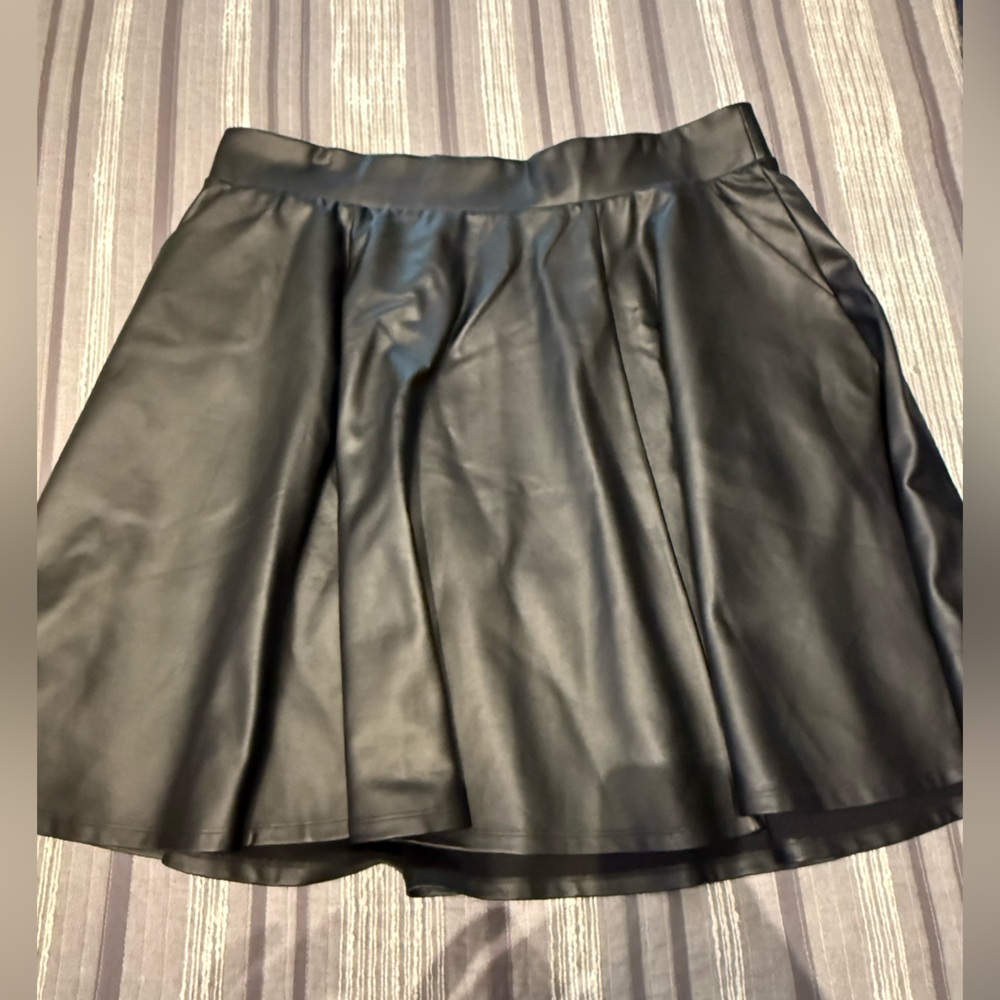 Torrid Black Faux Leather A-line Skirt